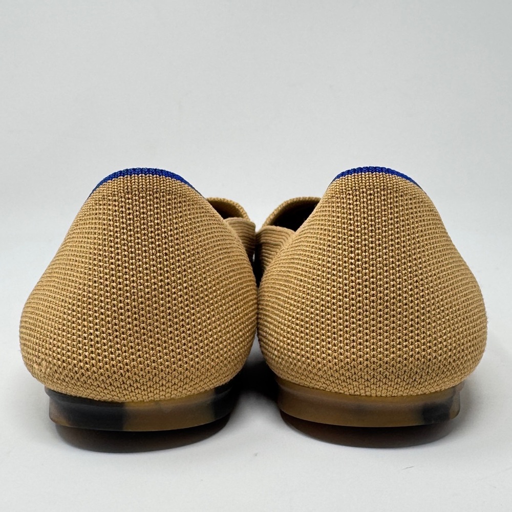 Rothy's Knit Flats in Mustard with Blue Heel Trim - Picture 7 of 11